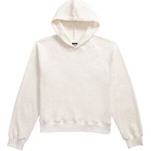 THE NORTH FACE Women's Chabot Cropped Waffle Hoodie Large White Dune Cream
